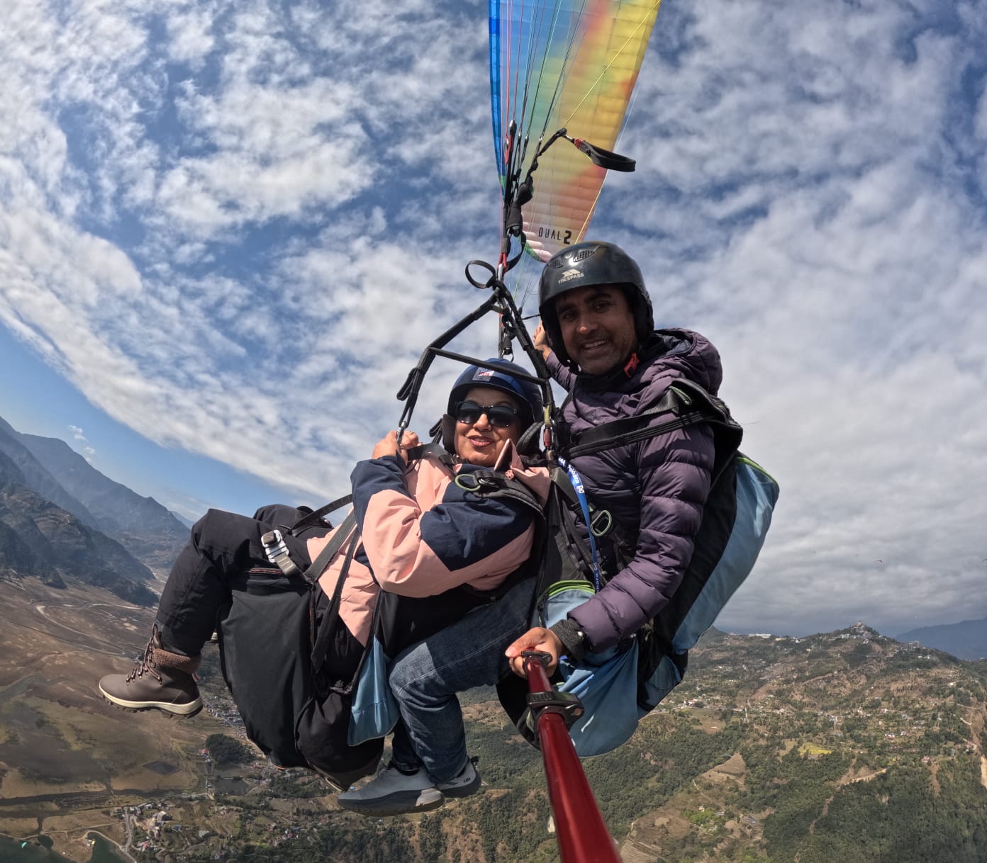 Happy guests in the sky