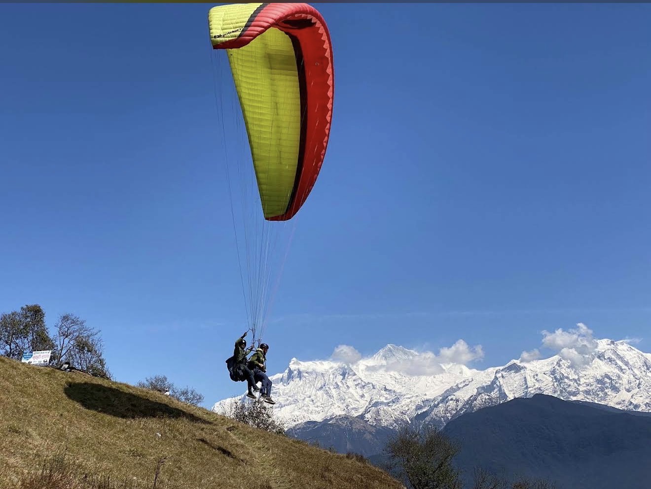 Launching with Machhapuchhre in view